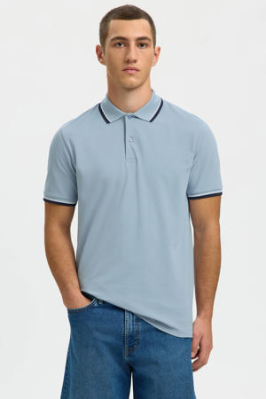 slim polo lichtblauw