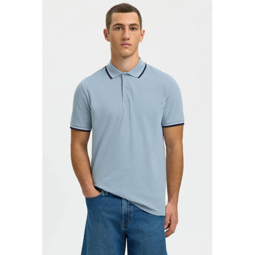 SELECTED HOMME slim polo lichtblauw afbeelding