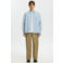 Selected regular casual overhemd lichtblauw seersucker