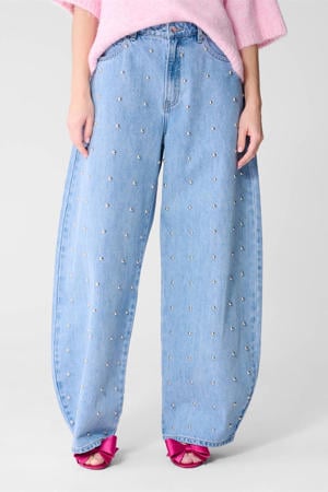 high waist barrel jeans light blue