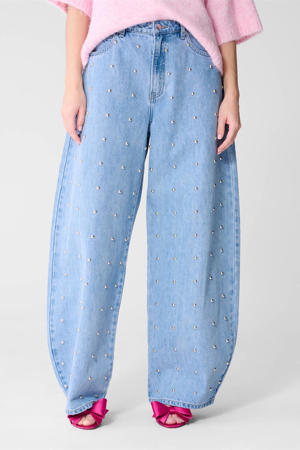 high waist barrel jeans light blue