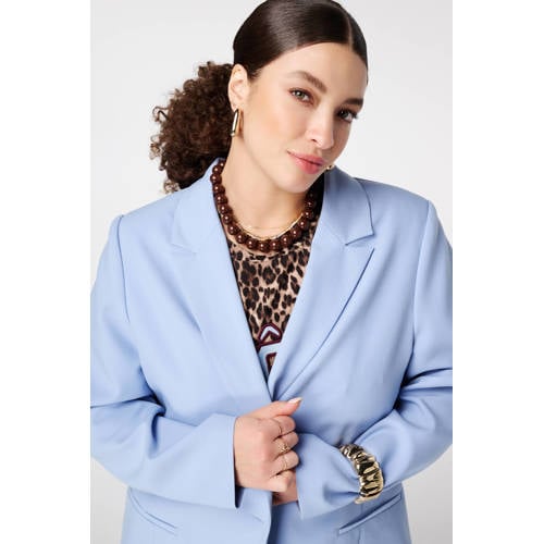 MS Mode oversized blazer lichtblauw afbeelding