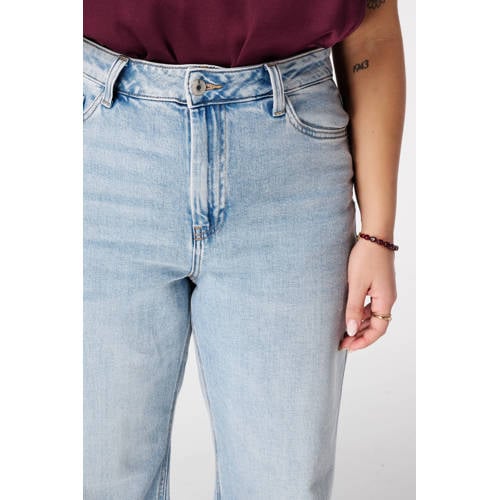 MS Mode high waist wide leg jeans light blue denim afbeelding