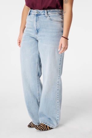 high waist wide leg jeans light blue denim