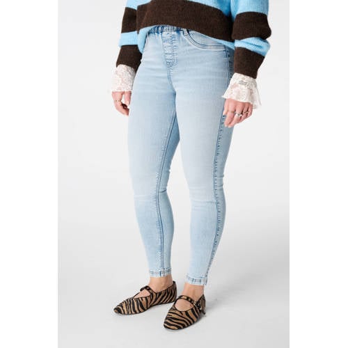 MS Mode high waist skinny jeans light blue denim afbeelding