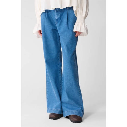 Shoeby wide leg jeans medium blue denim afbeelding