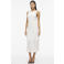 VILA midi jurk broderie ecru