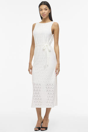 midi jurk broderie ecru