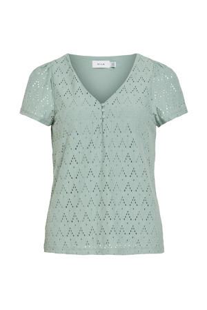 top broderie turquoise
