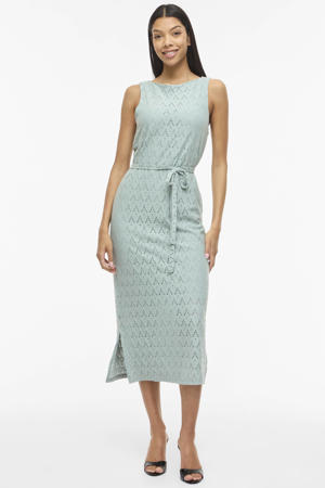 midi jurk broderie turquoise