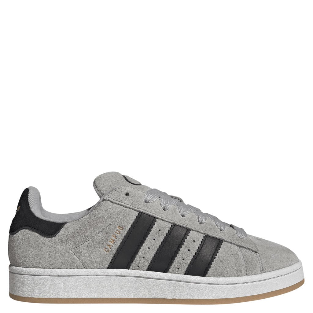 Lichtgrijs en zwarte heren adidas Originals Campus 00s sneakers van suède-pu/voering: mesh/voetbed: eva met veters