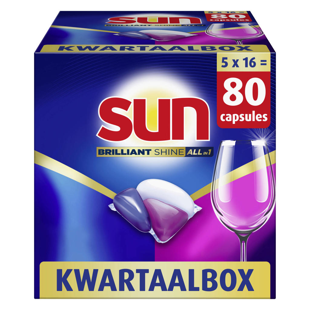 Sun Brilliant Shine All-in 1 vaatwascapsules - 5 x 16 capsules