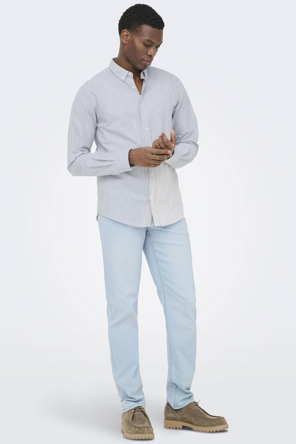 ONLY & SONS ONSWEFT regular fit jeans Light Blue Bleached Denim