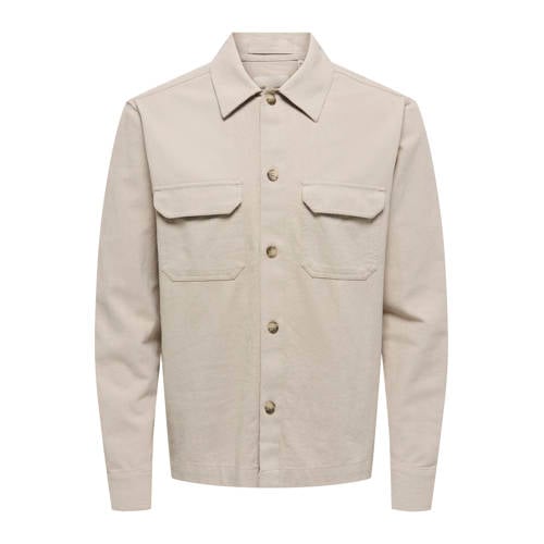 ONLY & SONS regular casual overhemd beige afbeelding