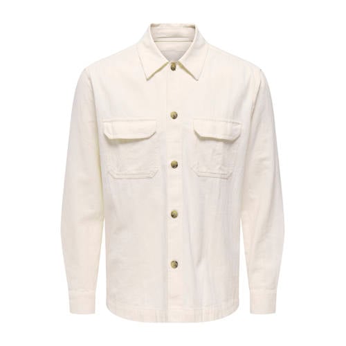 ONLY & SONS regular casual overhemd ecru afbeelding