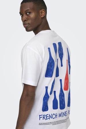 oversized T-shirt met backprint wit