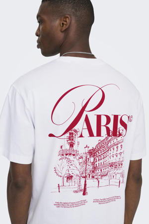 oversized T-shirt met backprint wit