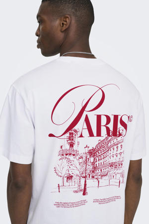 oversized T-shirt met backprint wit