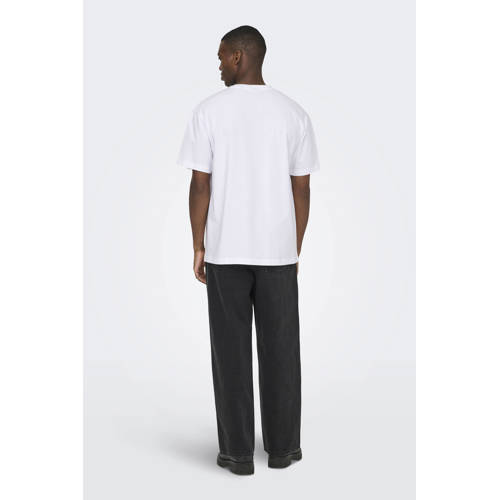 ONLY & SONS oversized T-shirt wit afbeelding
