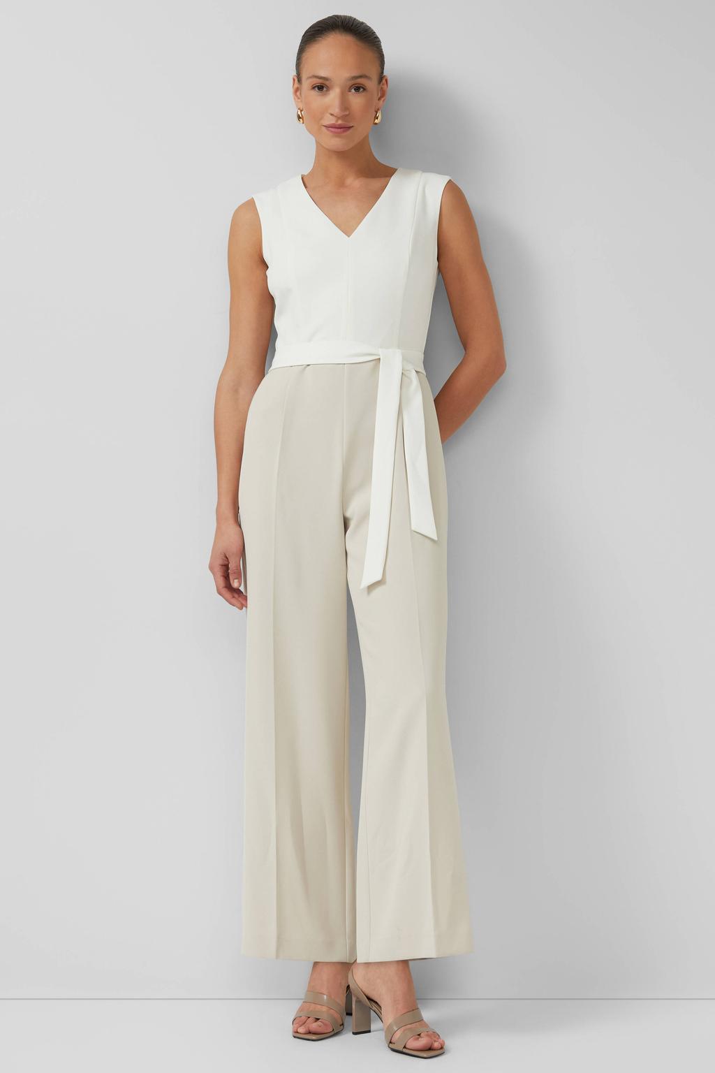 s.Oliver BLACK LABEL Getailleerd jumpsuit ecru