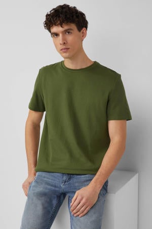 regular T-shirt donkergroen