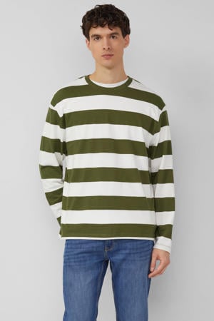 gestreepte longsleeve donkergroen