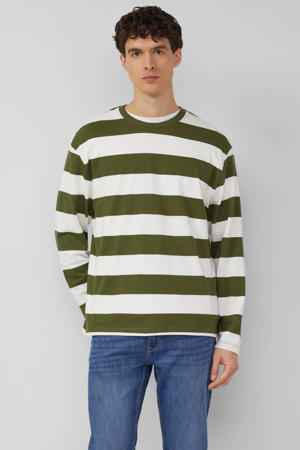 gestreepte longsleeve donkergroen