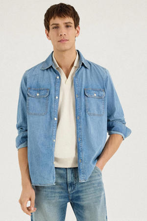 regular casual overhemd blauw