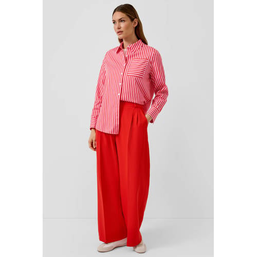 s.Oliver BLACK LABEL gestreepte blouse rood afbeelding