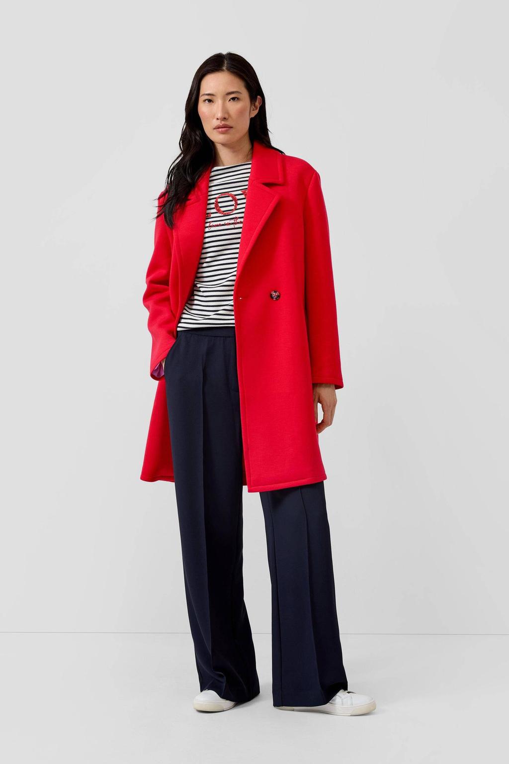 Rode dames s.Oliver BLACK LABEL jas van polyester met effen en lange mouwen