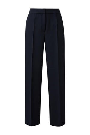 straight high waist broek marineblauw