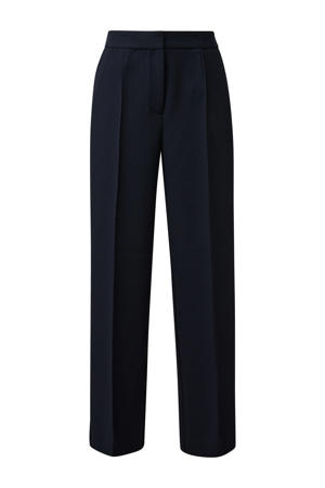 straight high waist broek marineblauw