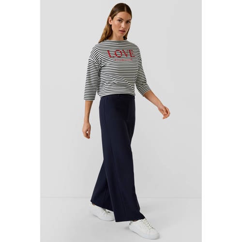 s.Oliver BLACK LABEL straight high waist broek marineblauw afbeelding
