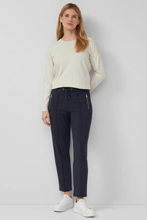slim regular waist casual broek marineblauw