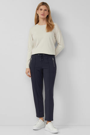 slim regular waist casual broek marineblauw