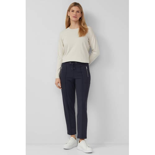 s.Oliver BLACK LABEL slim regular waist casual broek marineblauw afbeelding