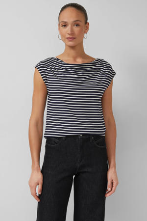 gestreepte top marineblauw