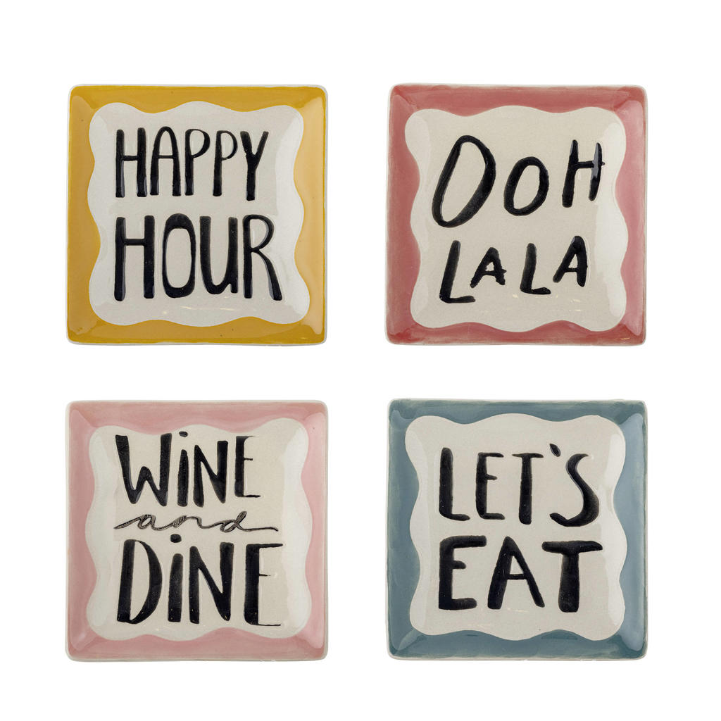 Bloomingville gebaksbord Soline (set van 4) (13x2 cm)