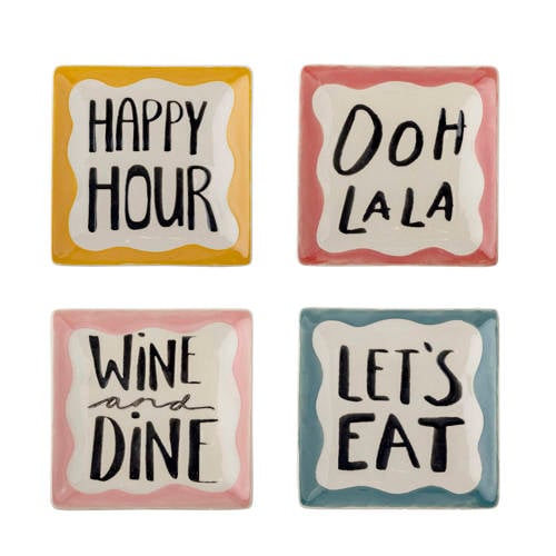 Bloomingville gebaksbord Soline (set van 4) (13x2 cm) afbeelding