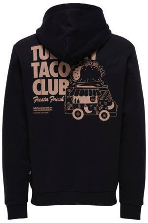 hoodie met backprint zwart