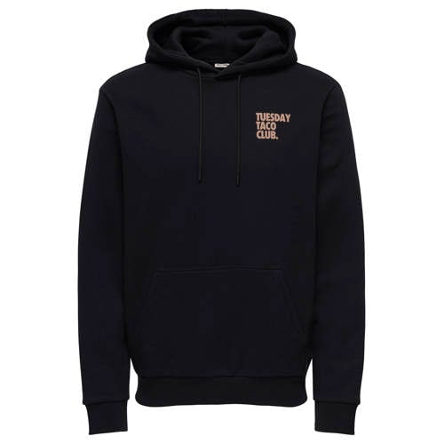 ONLY & SONS hoodie met backprint zwart afbeelding