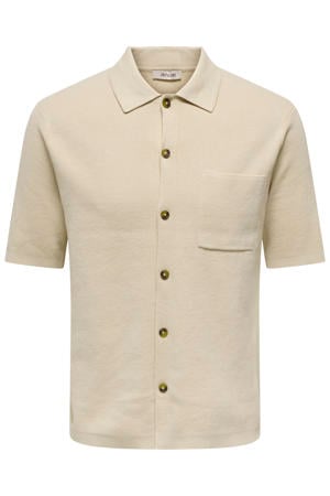 regular casual overhemd gebreid beige