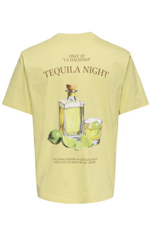 relaxed T-shirt met backprint geel