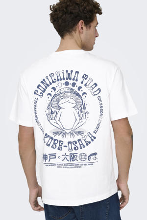 relaxed T-shirt met backprint wit