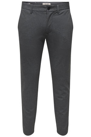ONSMARK slim geruite chino grijsgroen