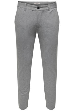 ONSMARK slim geruite chino grijs
