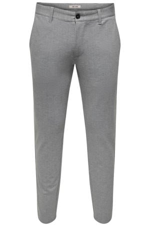 ONSMARK slim geruite chino grijs