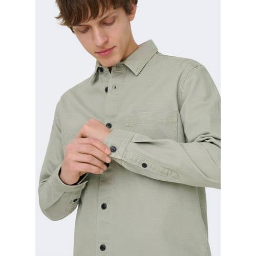 ONLY & SONS overshirt lichtgroen afbeelding