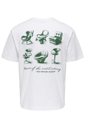 relaxed T-shirt met backprint wit