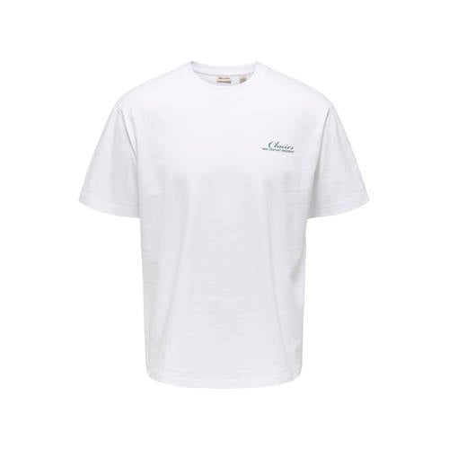 ONLY & SONS relaxed T-shirt met backprint wit afbeelding
